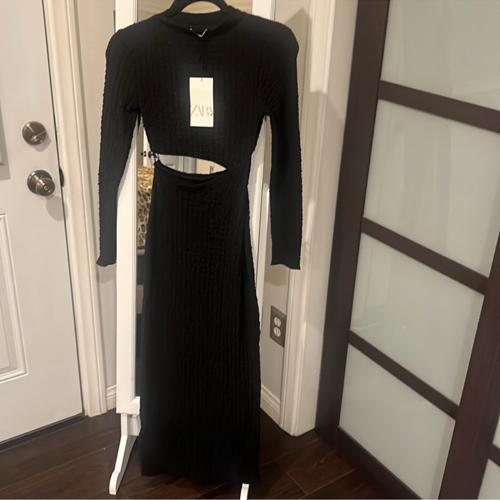 NWT Zara Chic Black Cutout Maxi Dress - Picture 7 of 8